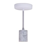 Bulbrite 1-Light White Natural Marble Pendant Socket and Canopy 810092